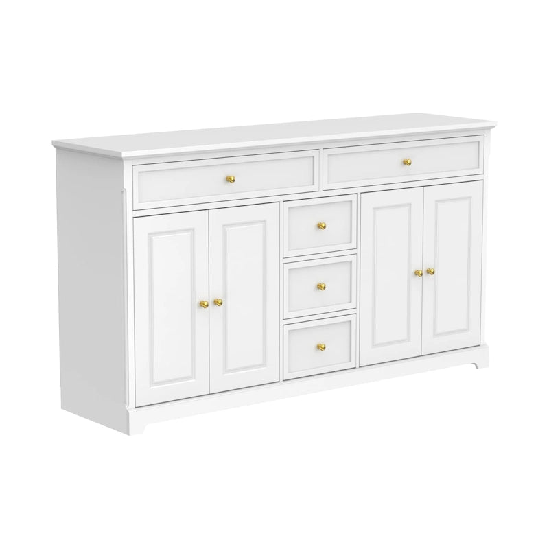 Credenza buffet laccata bianca moderna in stile metà secolo, 59.1 pollici