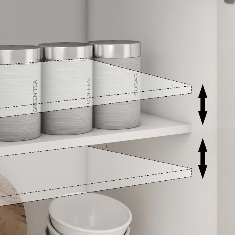 Credenza buffet laccata bianca moderna in stile metà secolo, 59.1 pollici