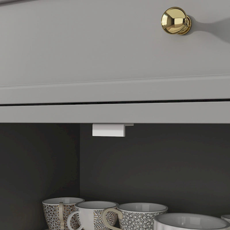 Credenza buffet laccata bianca moderna in stile metà secolo, 59.1 pollici