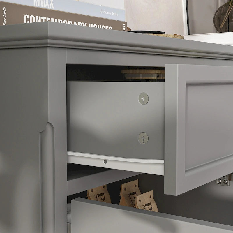 Credenza buffet laccata bianca moderna in stile metà secolo, 59.1 pollici