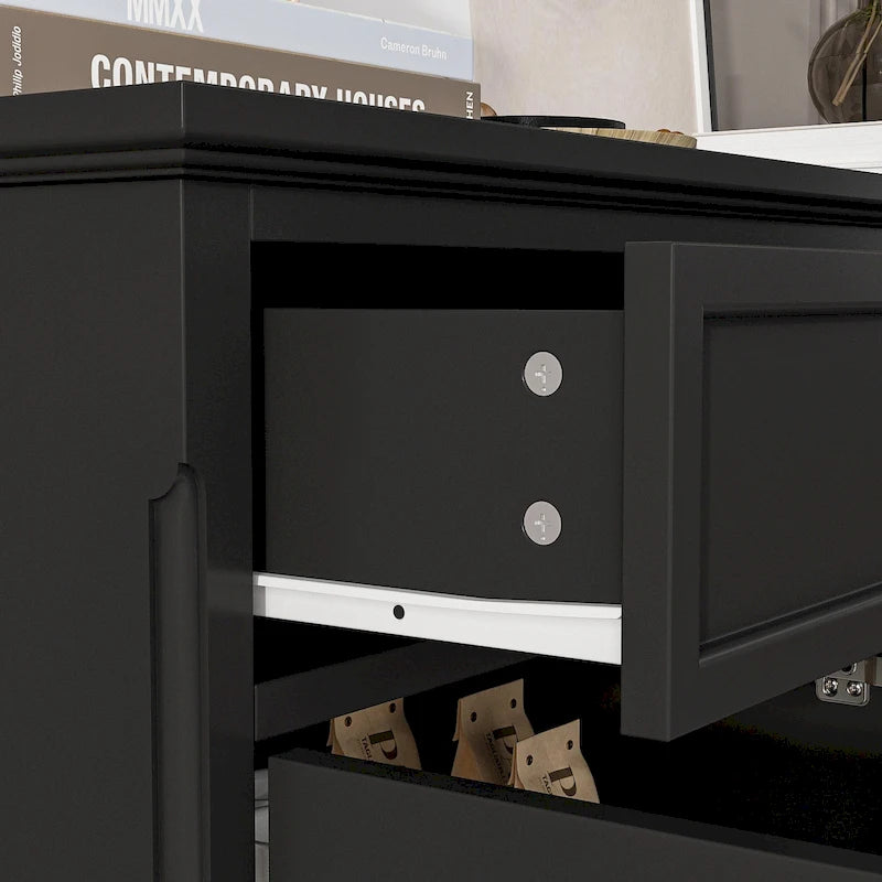 Credenza buffet laccata bianca moderna in stile metà secolo, 59.1 pollici