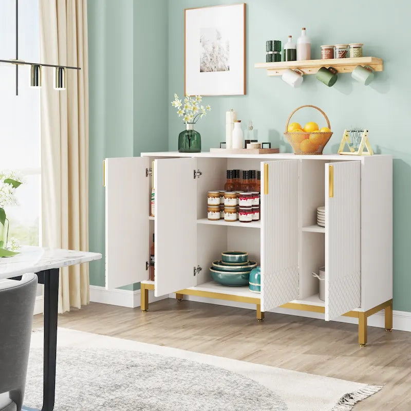 55 Inch Kitchen Sideboard Cabinet, Buffet Cabinet with Storage
