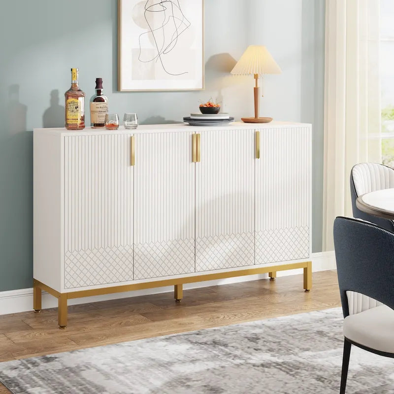 55 Inch Kitchen Sideboard Cabinet, Buffet Cabinet with Storage