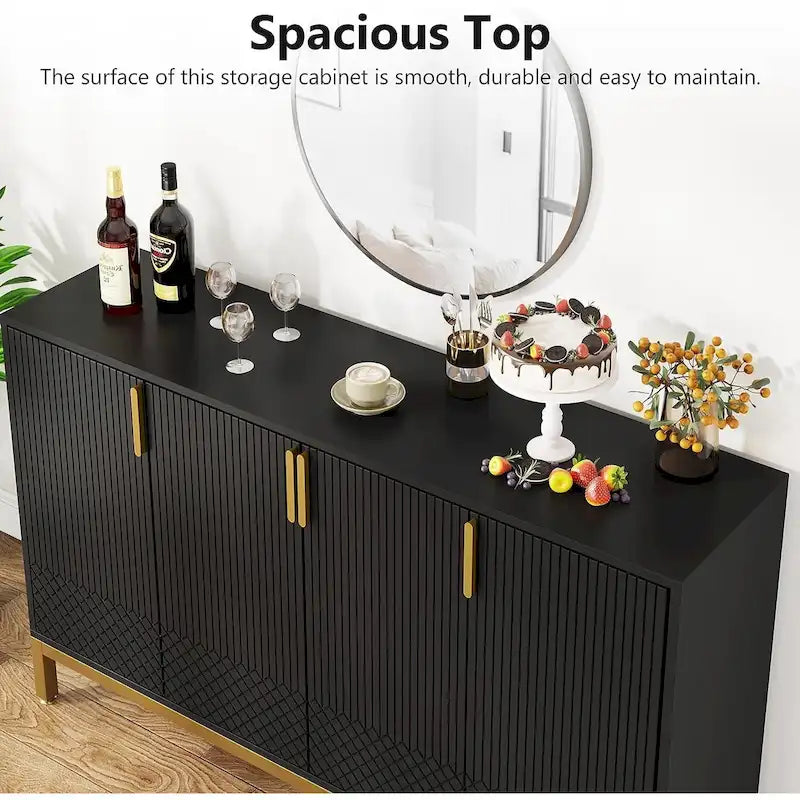 55 Inch Kitchen Sideboard Cabinet, Buffet Cabinet with Storage