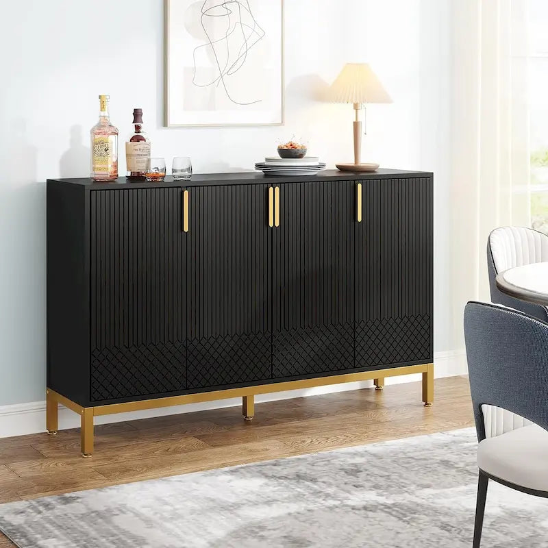 55 Inch Kitchen Sideboard Cabinet, Buffet Cabinet with Storage