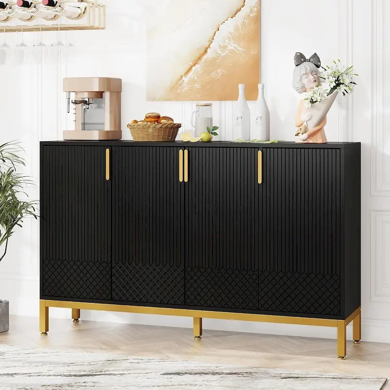 55 Inch Kitchen Sideboard Cabinet, Buffet Cabinet with Storage