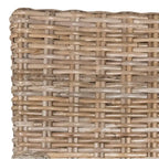 Sedia da pranzo in rattan naturale/bianco lavato con braccioli, set da 2