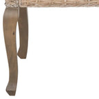 Sedia da pranzo in rattan naturale/bianco lavato con braccioli, set da 2