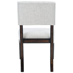 Sedia da pranzo in legno marrone scuro e tortora chiaro, set da 2