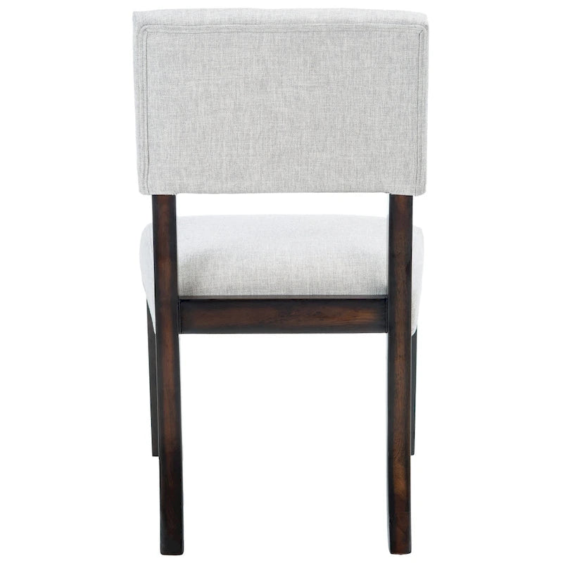 Sedia da pranzo in legno marrone scuro e tortora chiaro, set da 2