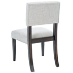 Sedia da pranzo in legno marrone scuro e tortora chiaro, set da 2