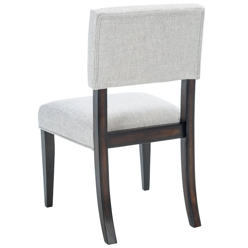 Sedia da pranzo in legno marrone scuro e tortora chiaro, set da 2