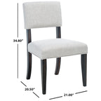 Sedia da pranzo in legno marrone scuro e tortora chiaro, set da 2