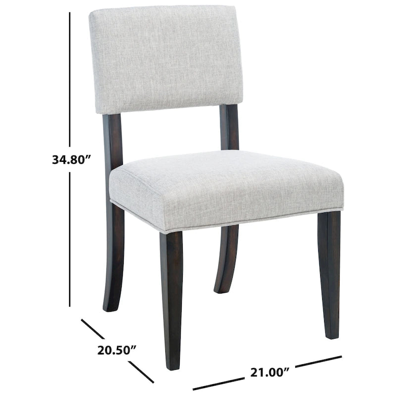 Sedia da pranzo in legno marrone scuro e tortora chiaro, set da 2
