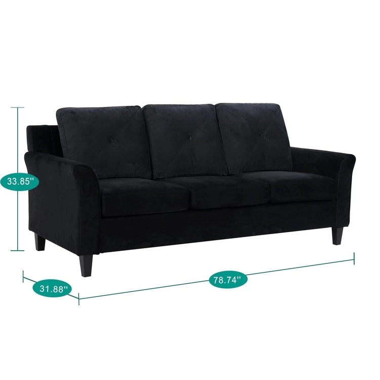 Mikrofaser-Sofa mit Knopfheftung für kleine Räume, Wohnzimmer und Schlafzimmer