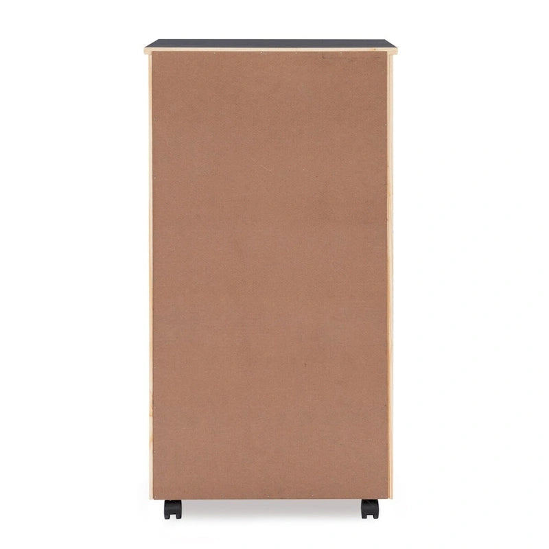 Carrello portaoggetti grigio a 8 cassetti con ruote