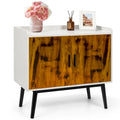 Armadietto Contenitore a 2 Ante Bianco e Marrone Rustico, per 2, 81×38×74 cm