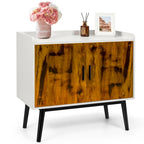 Armadietto Contenitore a 2 Ante Bianco e Marrone Rustico, per 2, 81×38×74 cm