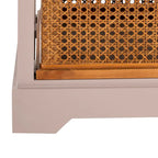 Cassettiera a 4 cassetti, stile cesto in canna, 1 unità – Grigio Quarzo / Orzo / Nero Antico