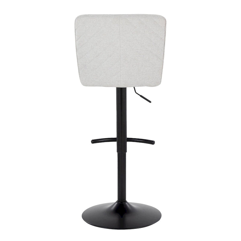 Sgabello da Bar Girevole Regolabile, Set da 2 – Tessuto/Similpelle, Metallo Oro/Cromato/Nero