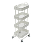 Carrello a rotelle in metallo a 4 ripiani – Bianco/Rosa/Nero/Rosso/Beige/Blu/Grigio, 1 utente