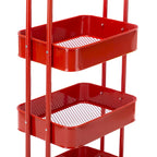 Carrello a rotelle in metallo a 4 ripiani – Bianco/Rosa/Nero/Rosso/Beige/Blu/Grigio, 1 utente