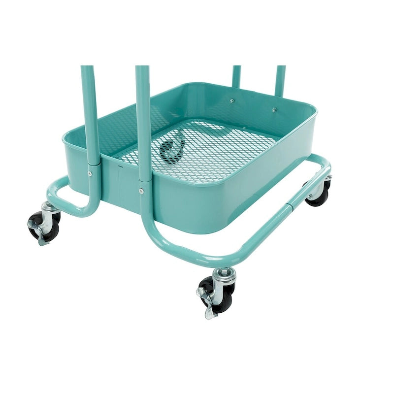 Carrello a rotelle in metallo a 4 ripiani – Bianco/Rosa/Nero/Rosso/Beige/Blu/Grigio, 1 utente