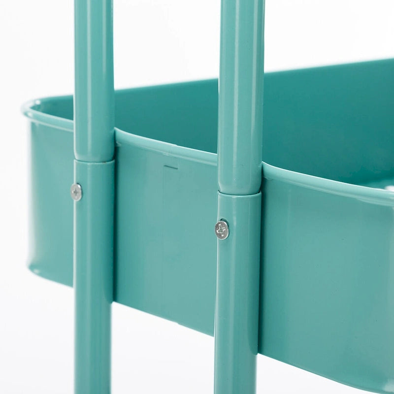 Carrello a rotelle in metallo a 4 ripiani – Bianco/Rosa/Nero/Rosso/Beige/Blu/Grigio, 1 utente