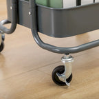 Carrello a rotelle in metallo a 4 ripiani – Bianco/Rosa/Nero/Rosso/Beige/Blu/Grigio, 1 utente