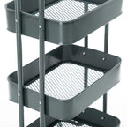Carrello a rotelle in metallo a 4 ripiani – Bianco/Rosa/Nero/Rosso/Beige/Blu/Grigio, 1 utente