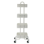 Carrello a rotelle in metallo a 4 ripiani – Bianco/Rosa/Nero/Rosso/Beige/Blu/Grigio, 1 utente