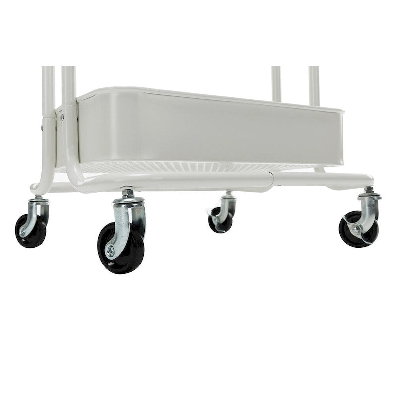 Carrello a rotelle in metallo a 4 ripiani – Bianco/Rosa/Nero/Rosso/Beige/Blu/Grigio, 1 utente