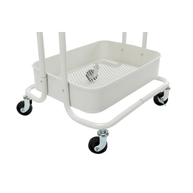 Carrello a rotelle in metallo a 4 ripiani – Bianco/Rosa/Nero/Rosso/Beige/Blu/Grigio, 1 utente