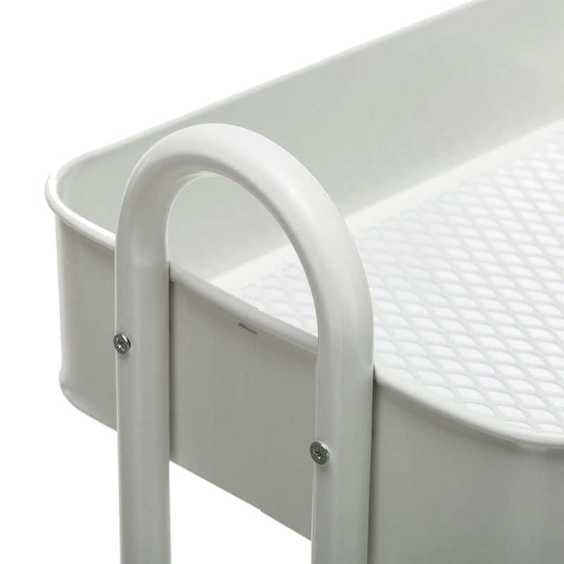 Carrello a rotelle in metallo a 4 ripiani – Bianco/Rosa/Nero/Rosso/Beige/Blu/Grigio, 1 utente