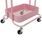 Carrello a rotelle in metallo a 4 ripiani – Bianco/Rosa/Nero/Rosso/Beige/Blu/Grigio, 1 utente
