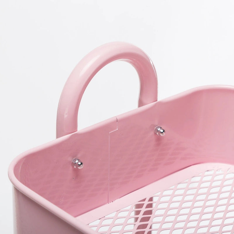 Carrello a rotelle in metallo a 4 ripiani – Bianco/Rosa/Nero/Rosso/Beige/Blu/Grigio, 1 utente