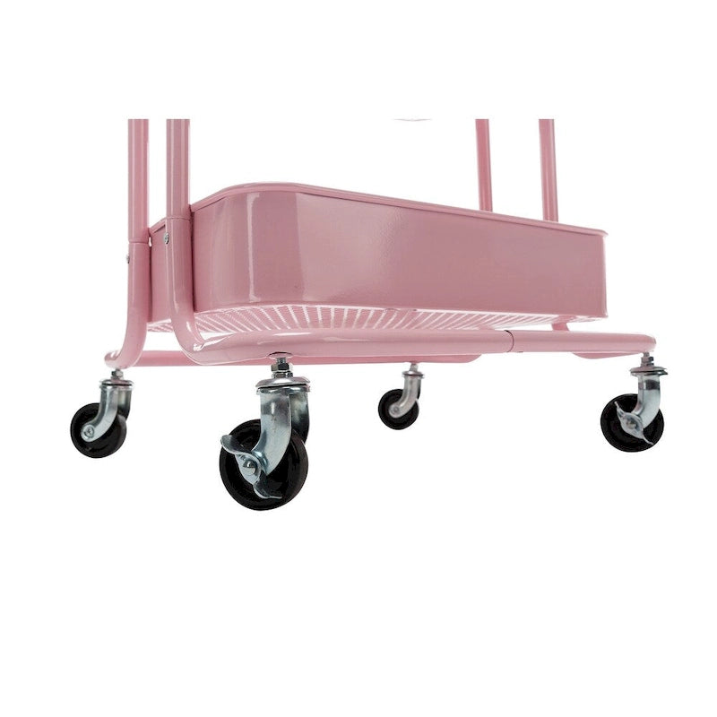 Carrello a rotelle in metallo a 4 ripiani – Bianco/Rosa/Nero/Rosso/Beige/Blu/Grigio, 1 utente