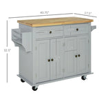 Carrello da cucina con isola su ruote in rovere marrone/grigio/bianco/nero con portapipe