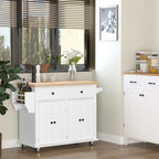 Carrello da cucina con isola su ruote in rovere marrone/grigio/bianco/nero con portapipe