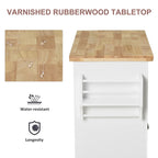 Carrello da cucina con isola su ruote in rovere marrone/grigio/bianco/nero con portapipe