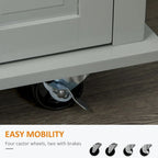 Carrello da cucina con isola su ruote in rovere marrone/grigio/bianco/nero con portapipe