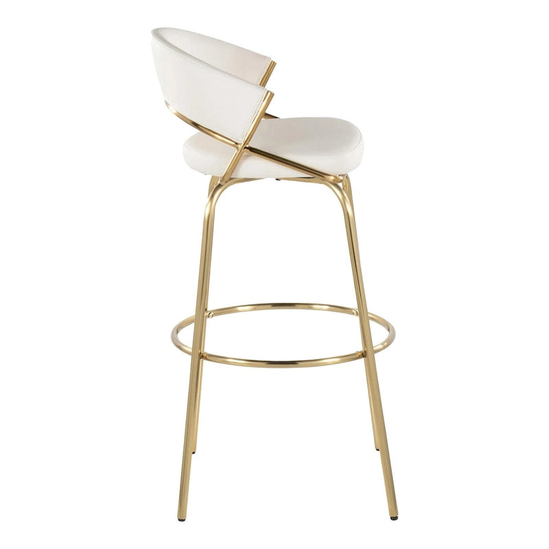Sgabello da Bar Girevole in Similpelle, Set da 2 – Metallo Nero o Bianco & Oro o Nero