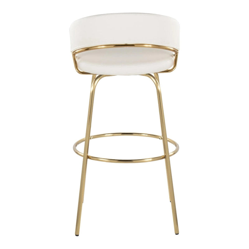Sgabello da Bar Girevole in Similpelle, Set da 2 – Metallo Nero o Bianco & Oro o Nero