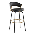 Sgabello da Bar Girevole in Similpelle, Set da 2 – Metallo Nero o Bianco & Oro o Nero