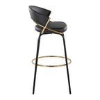 Sgabello da Bar Girevole in Similpelle, Set da 2 – Metallo Nero o Bianco & Oro o Nero