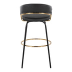 Sgabello da Bar Girevole in Similpelle, Set da 2 – Metallo Nero o Bianco & Oro o Nero
