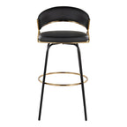 Sgabello da Bar Girevole in Similpelle, Set da 2 – Metallo Nero o Bianco & Oro o Nero