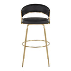 Sgabello da Bar Girevole in Similpelle, Set da 2 – Metallo Nero o Bianco & Oro o Nero