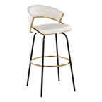 Sgabello da Bar Girevole in Similpelle, Set da 2 – Metallo Nero o Bianco & Oro o Nero