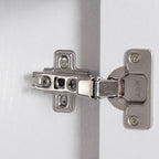 Isola da cucina su ruote Grigio / Marrone Noce / Rovere Bianco con cassetto per la spazzatura, ribalta e ruote, per 1-2 persone